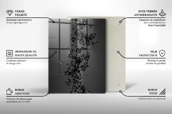 Planche à découper verre Carrés de pixels colorés