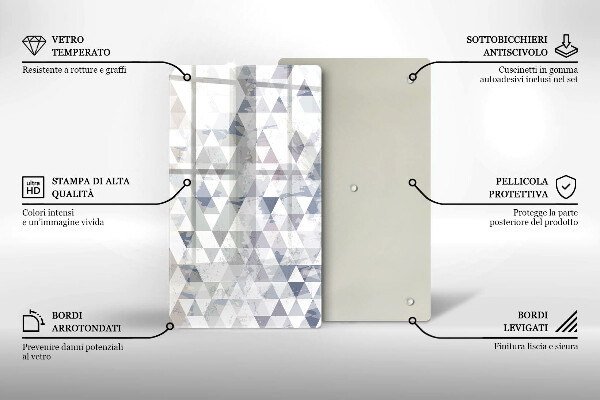Planche à découper verre Modèle de triangles