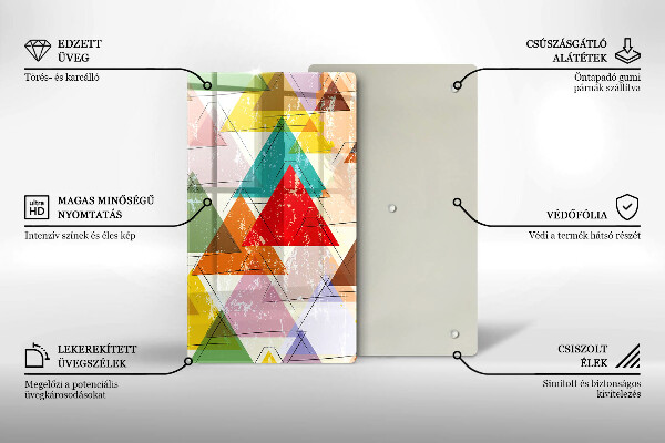 Planche à découper verre Triangles peints