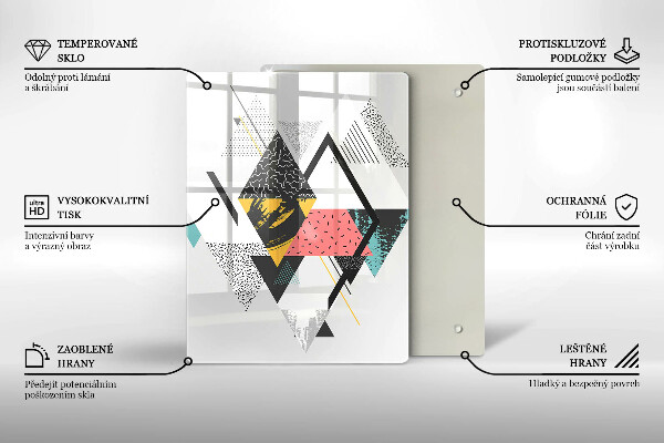 Planche à découper verre Triangles peints