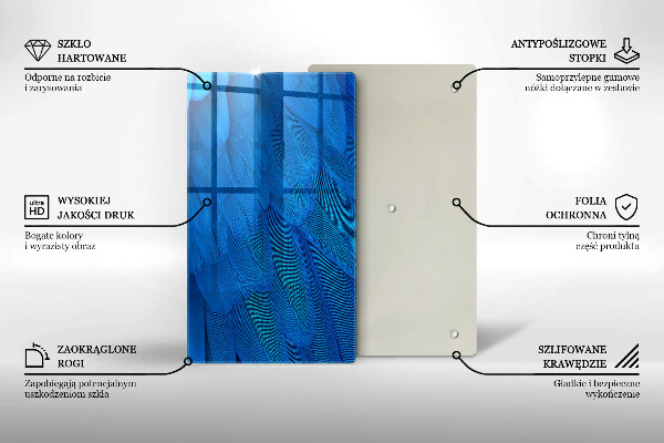 Planche à découper verre Plumes d'oiseaux
