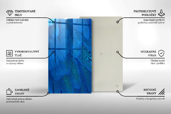 Planche à découper verre Plumes d'oiseaux