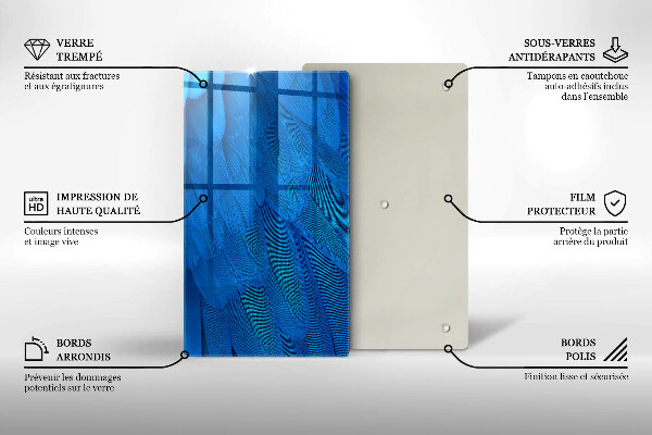 Planche à découper verre Plumes d'oiseaux
