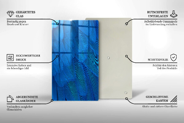 Planche à découper verre Plumes d'oiseaux