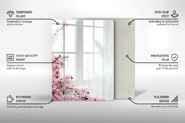 Planche à découper verre Plumes d'oiseaux