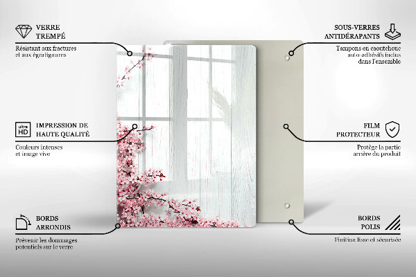Planche à découper verre Plumes d'oiseaux