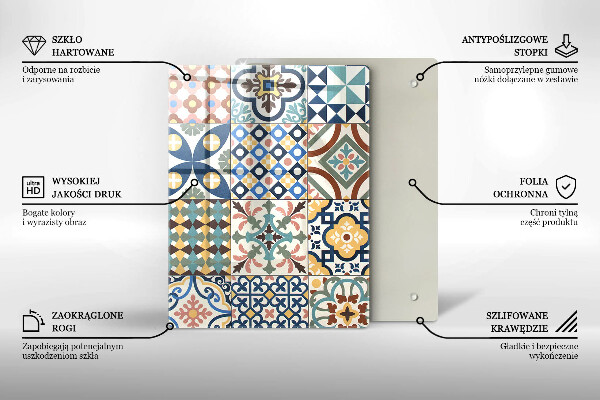 Planche à découper verre Marbre blanc délicat