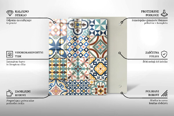 Planche à découper verre Marbre blanc délicat