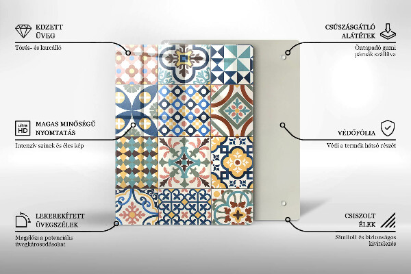 Planche à découper verre Marbre blanc délicat