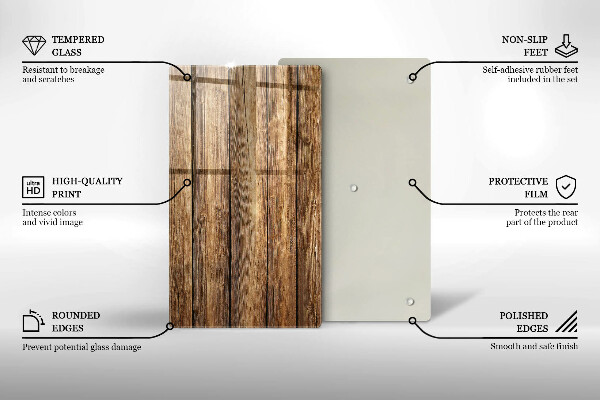 Planche à découper verre Planches texturées en bois