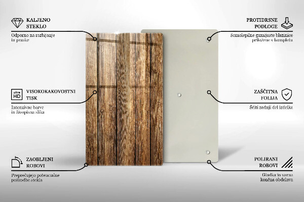 Planche à découper verre Planches texturées en bois
