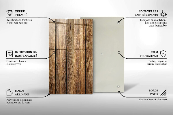 Planche à découper verre Planches texturées en bois