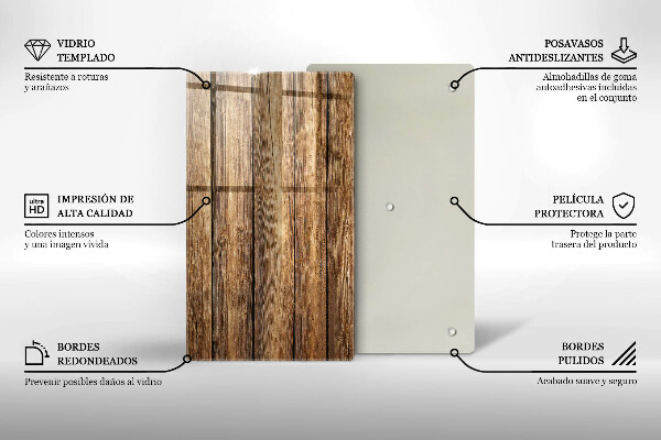 Planche à découper verre Planches texturées en bois