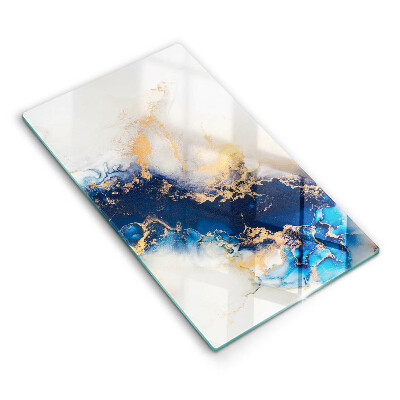 Protection pour plaque de cuisson Abstraction avec du bleu