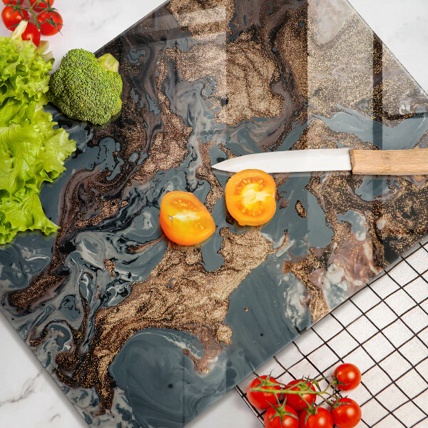 Protection pour plaque de cuisson Rocher décoratif avec de l'or