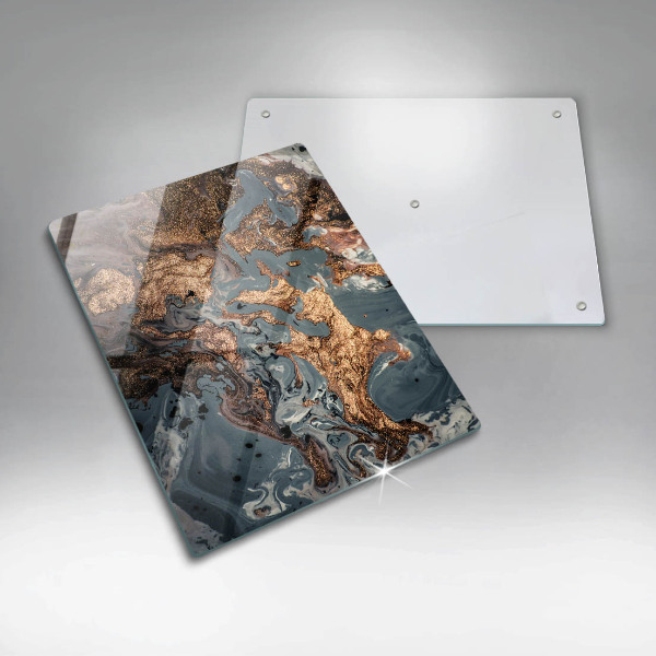 Protection pour plaque de cuisson Rocher décoratif avec de l'or