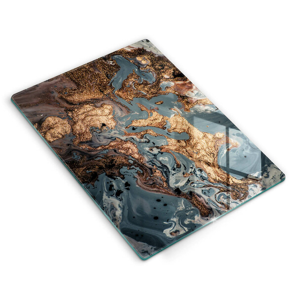 Protection pour plaque de cuisson Rocher décoratif avec de l'or