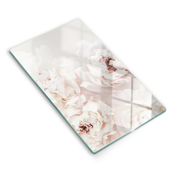 Protection pour plaque de cuisson Pivoines pastel