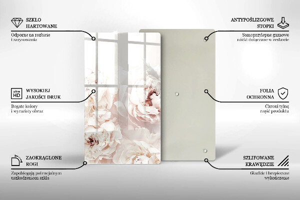 Protection pour plaque de cuisson Pivoines pastel