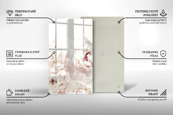 Protection pour plaque de cuisson Pivoines pastel