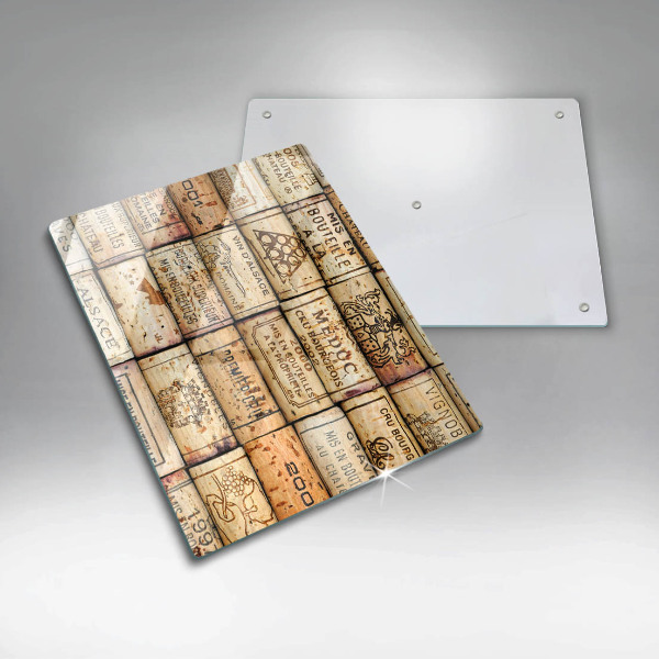 Planche à découper verre Bouchons de vin anciens
