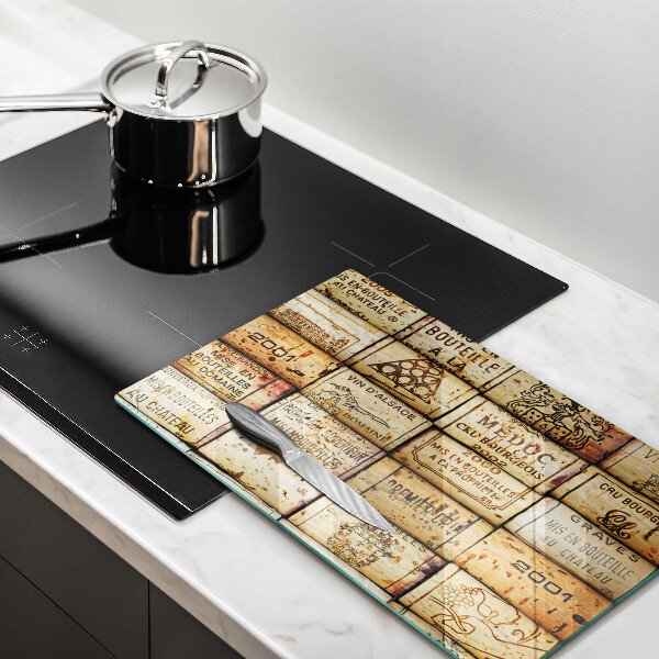 Planche à découper verre Bouchons de vin anciens