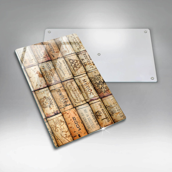 Planche à découper verre Bouchons de vin anciens