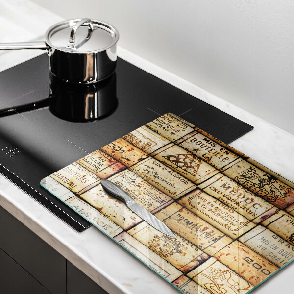 Planche à découper verre Bouchons de vin anciens