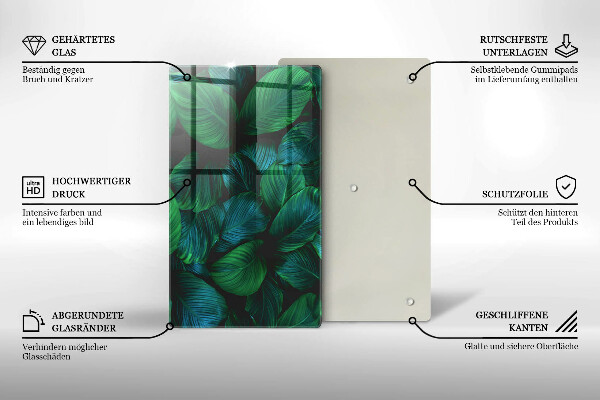 Protection pour plaque de cuisson Feuilles de la jungle