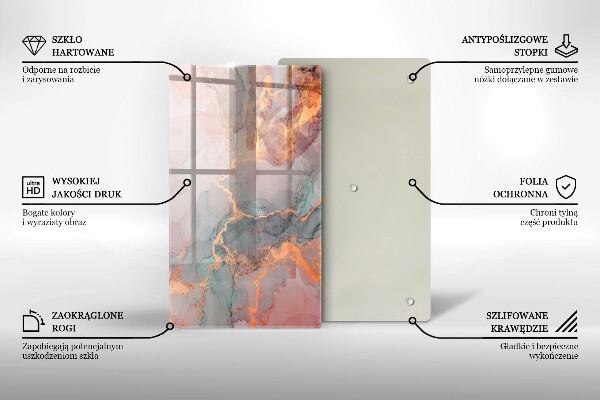 Protection pour plaque de cuisson Marbre avec de l'or