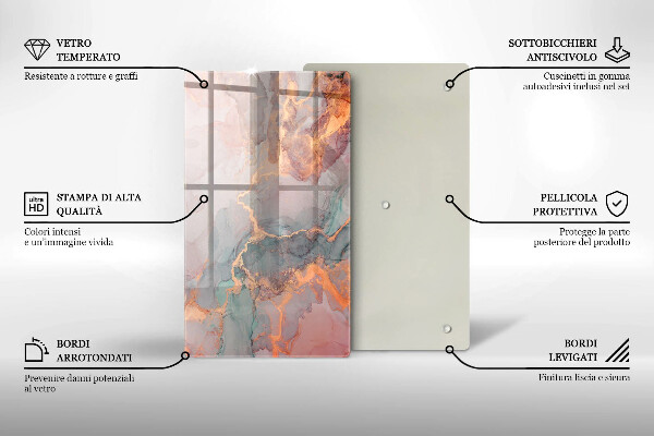 Protection pour plaque de cuisson Marbre avec de l'or