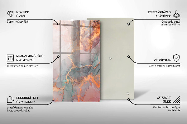 Protection pour plaque de cuisson Marbre avec de l'or