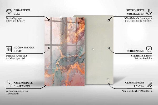 Protection pour plaque de cuisson Marbre avec de l'or