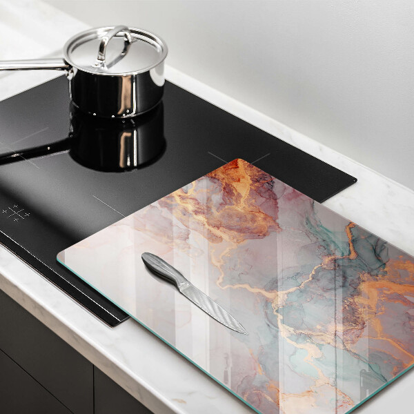 Protection pour plaque de cuisson Marbre avec de l'or