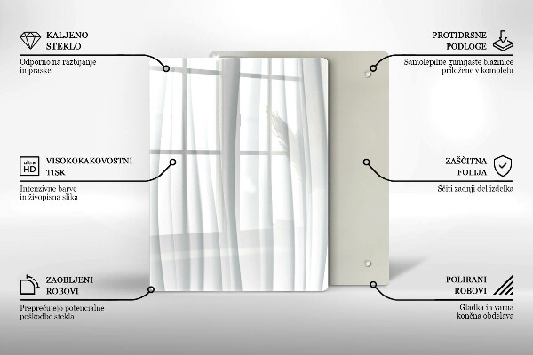 Planche à découper verre Feuilles de monstre