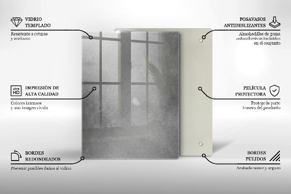 Planche à découper verre Plante de mousse naturelle