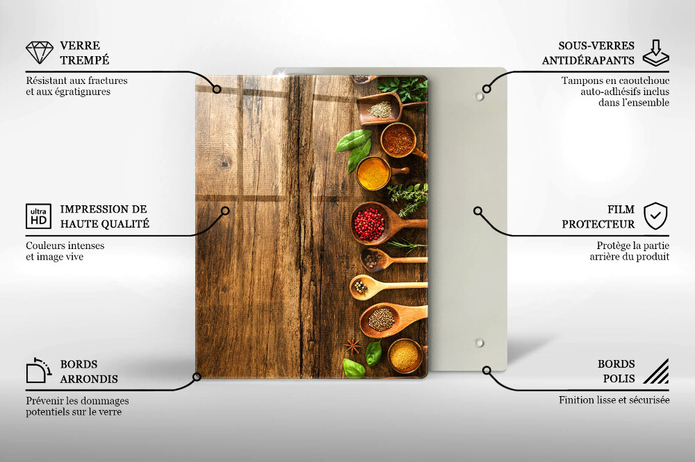 Planche De Cuisine En Verre Tulup – 80x52 Cm – Motif Roses Sauvages – Neuf