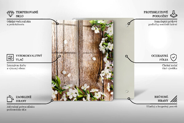 Planche à découper verre Tournesols sur planches