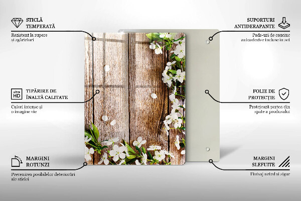 Planche à découper verre Tournesols sur planches