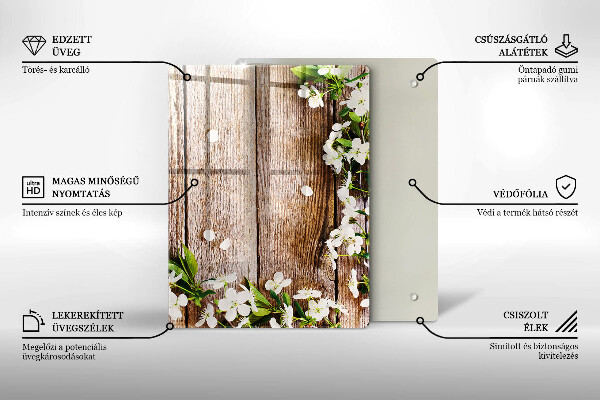 Planche à découper verre Tournesols sur planches