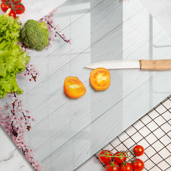 Planche à découper verre Des fleurs sur les planches