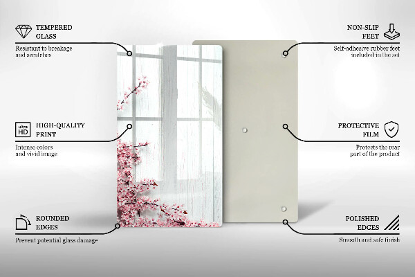 Planche à découper verre Des fleurs sur les planches