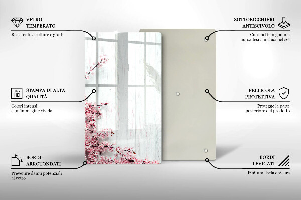 Planche à découper verre Des fleurs sur les planches