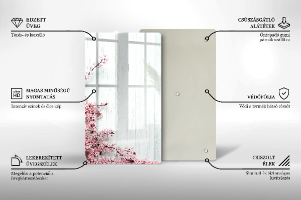 Planche à découper verre Des fleurs sur les planches