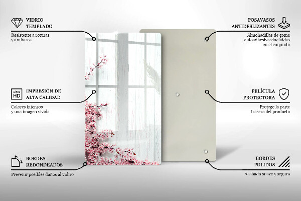 Planche à découper verre Des fleurs sur les planches