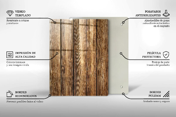 Planche à découper verre Des fleurs sur les planches