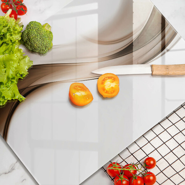 Planche à découper verre Lignes brunes abstraites