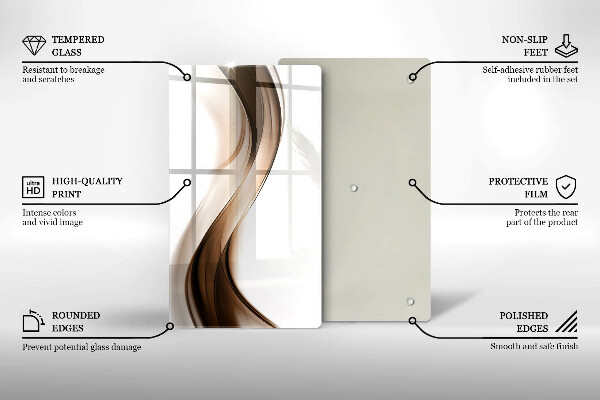 Planche à découper verre Lignes brunes abstraites