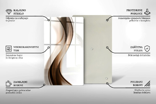 Planche à découper verre Lignes brunes abstraites