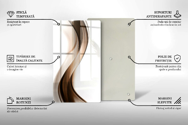 Planche à découper verre Lignes brunes abstraites